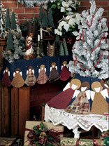 Choir of Angels Tree Skirt and Mantel Cover
