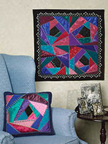 Crazy-Quilted Wall Quilt & Pillow
