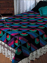 Amish Tulips Bed Quilt